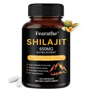 Fearathe Shilajit Health Supplement with Ashwagandha and Ginseng to Support Energy Levels 120 Capsules