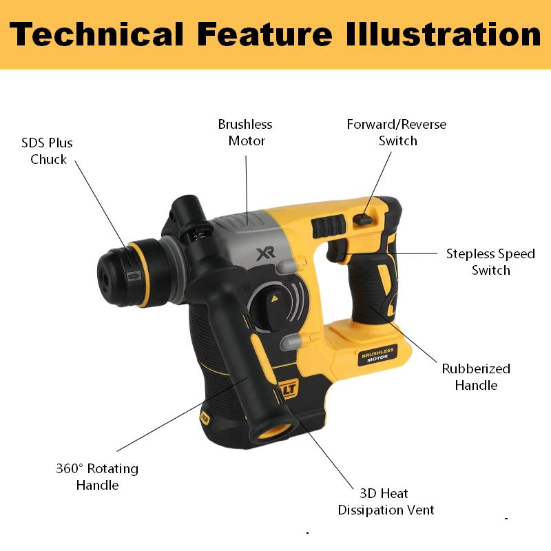 DEWALT DCH273 Cordless SDS Plus Drill – Professional & DIY Use, Concrete, Masonry & Wood, High-Speed Brushless Performance DEWALT DCH273 Cordless SDS Plus Drill – Professional & DIY Use, Concrete, Masonry & Wood, High-Speed Brushless Performance
