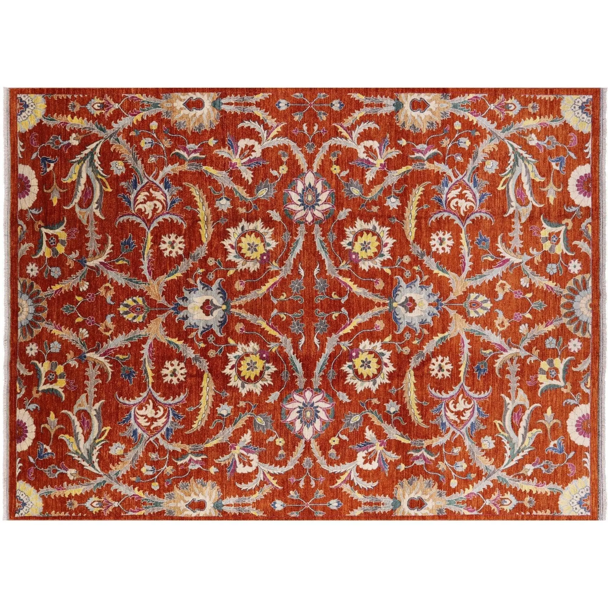 SUPER SALE 9' 0" X 12' 3" Hand Knotted Fine Serapi Rug - P8713