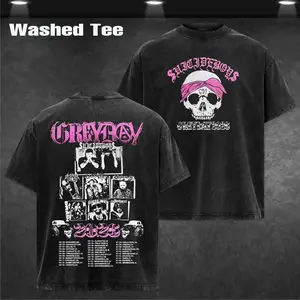 Grey Day 2026 Tour Vintage Washed Graphic T-Shirt, uicideboy G59 Band Fan Tee, Retro Music Streetwear Short Sleeve