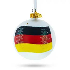 Flag of Germany Blown Glass Ball Christmas Ornament 3.25 Inches