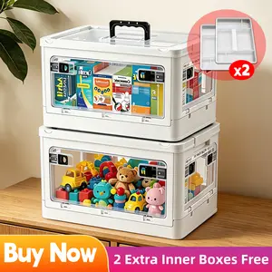 Household multi-direction opening foldable large-capacity medicine box — transparent, visible layered design with a portable handle; space-saving organizer for medicines/miscellaneous items