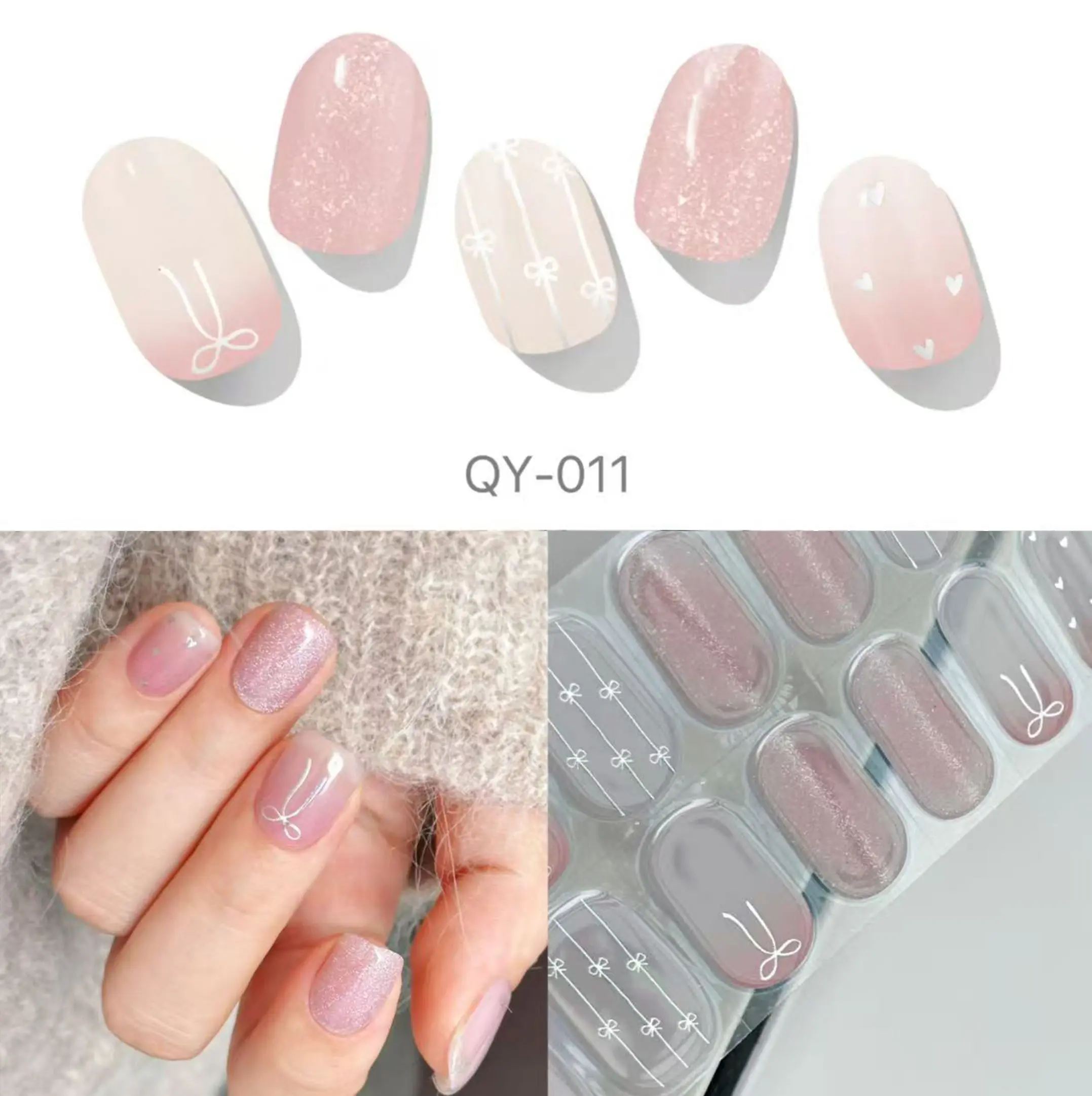 KiWi Semi-Cured UV Gel Nail Strips - Pink Ballet, 20pcs Wraps for Home DIY Manicure (Beauty & Personal Care, Nail Care Accessory)