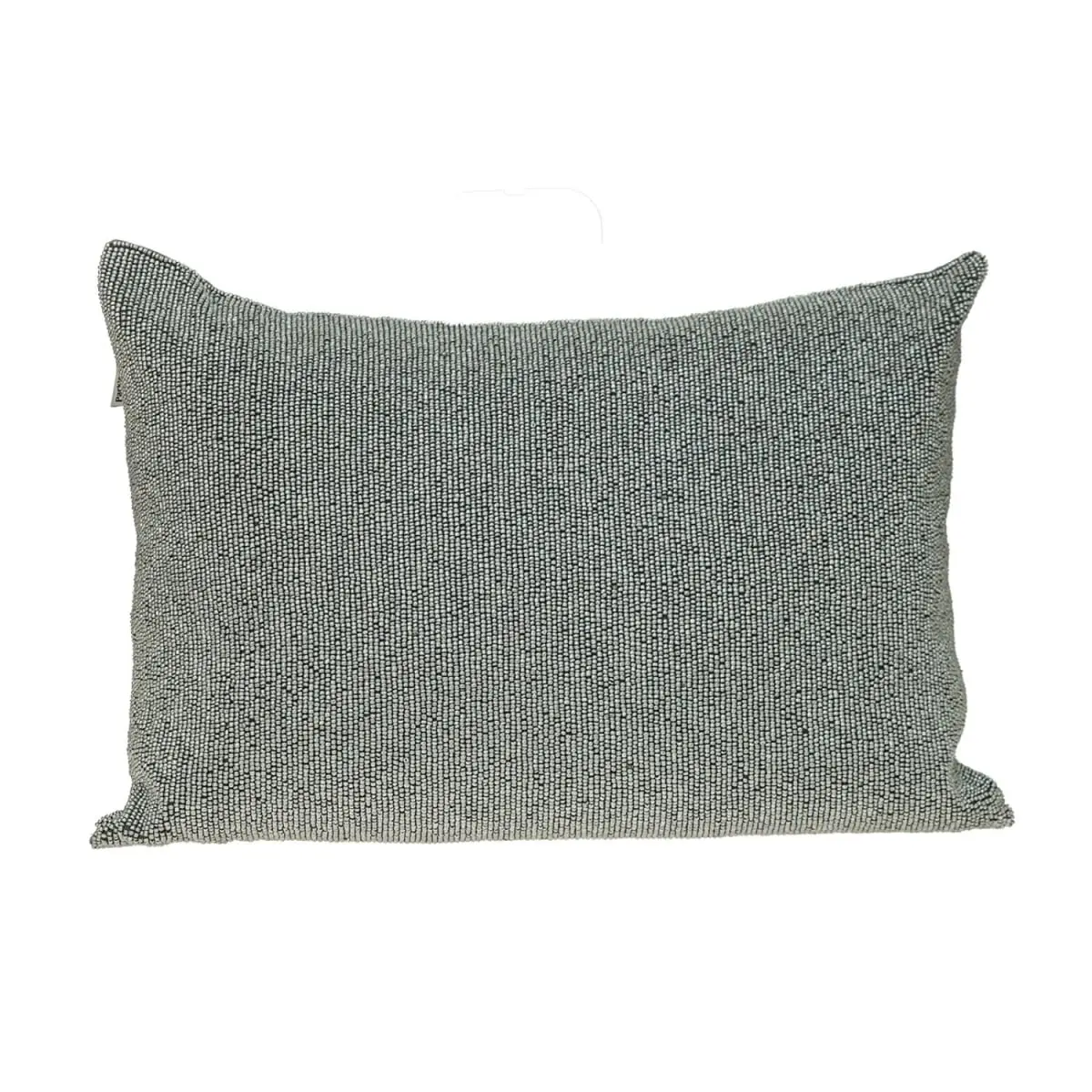 Parkland Collection PILM21456 Aster Transitional Silver Rectangle Throw Pillow - 360-Degree Rotatable Stand, Shiny Beads, Embroidered Front, Cotton Weave Texture, Hidden Zipper, Living Space Indoor Decoration Cushion Accessory