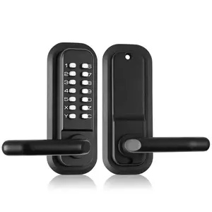Mechanical Keyless Entry Door Lock, 14-Digit Keypad, Embedded Outdoor Gate Door Locks Set With Keypad And Handle, Weatherproof Zinc Alloy, Easy To Install, Suitable For Garden, Garage, Yard, And Storage Shed