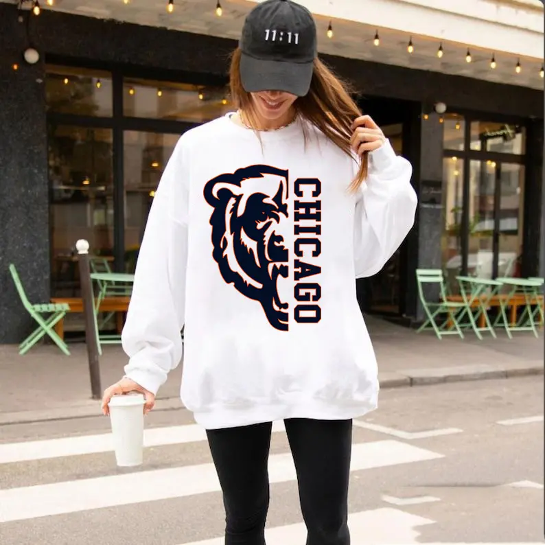 Chicago Football Vintage Mascot Crewneck Sweatshirt, Trendy Game Day Gift for Fans