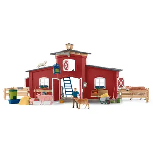 Schleich Farm World Red Barn 92 Piece Playset Schleich Farm World Red Barn 92 Piece Playset