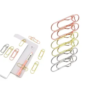 Heart Pen Clip Metal Pencil Clips Multifunctional Rose Gold Silver Carbon Steel Paperclip Portable Large Size Holder for Notebook Book Journal Office School Accessories-MM1