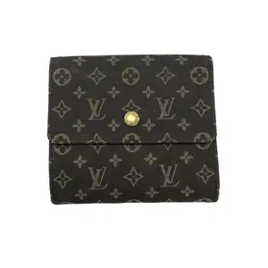Pre-owned Louis Vuitton canvas Small Leather Goods Luis Vuitton Brown Mini Lin Monogram Elise Wallet L26042459