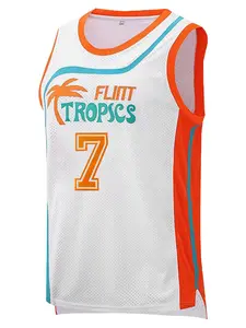 【Plus Size】 Figure & Letter Embroidered Basketball Jersey, Loose Fit Casual Breathable Basketball Top for Men & Women, Men's Basketball Jerseys for All Seasons