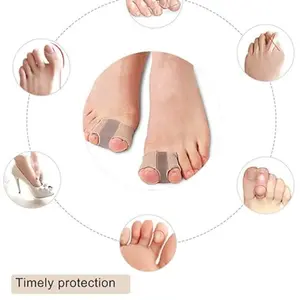 Double Hole Toe Separator for Bunions and Overlapping Toes, Gel Toe Spacer for Man and Woman, Hammer Toe Straightener with 2 Rings