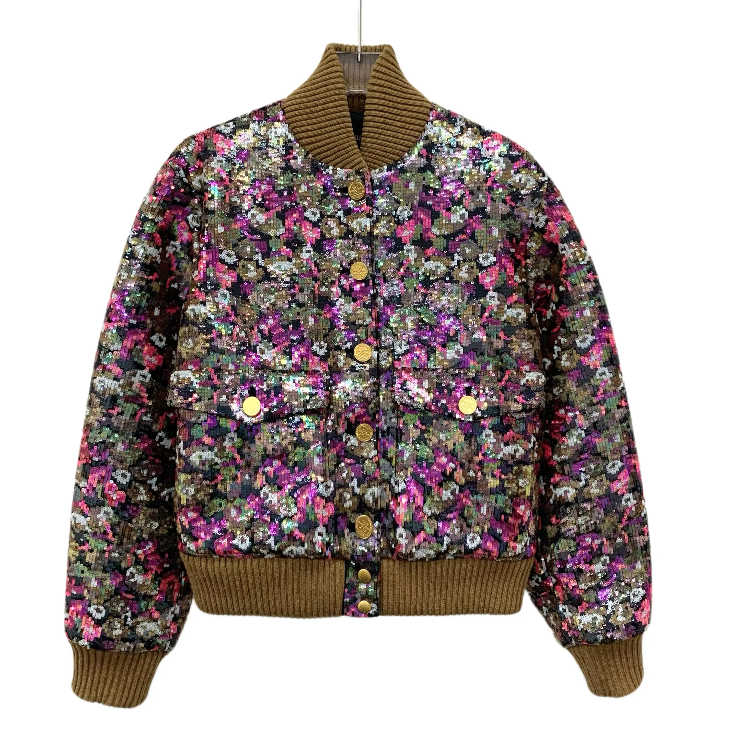 RDLT— Louis Vuitton Colorblock Sequin Wool Jacket Size 36
