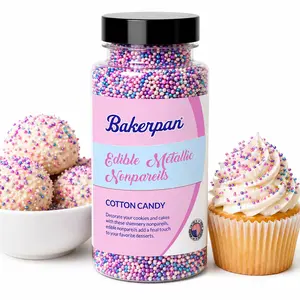 Bakerpan 2 Pack Edible Pastel Nonpareils Sprinkles - 5.1 oz Summer Sprinkles for Cake Decorating, Cupcakes, Cookies, Birthdays & Weddings | Kosher, Gluten-Free
