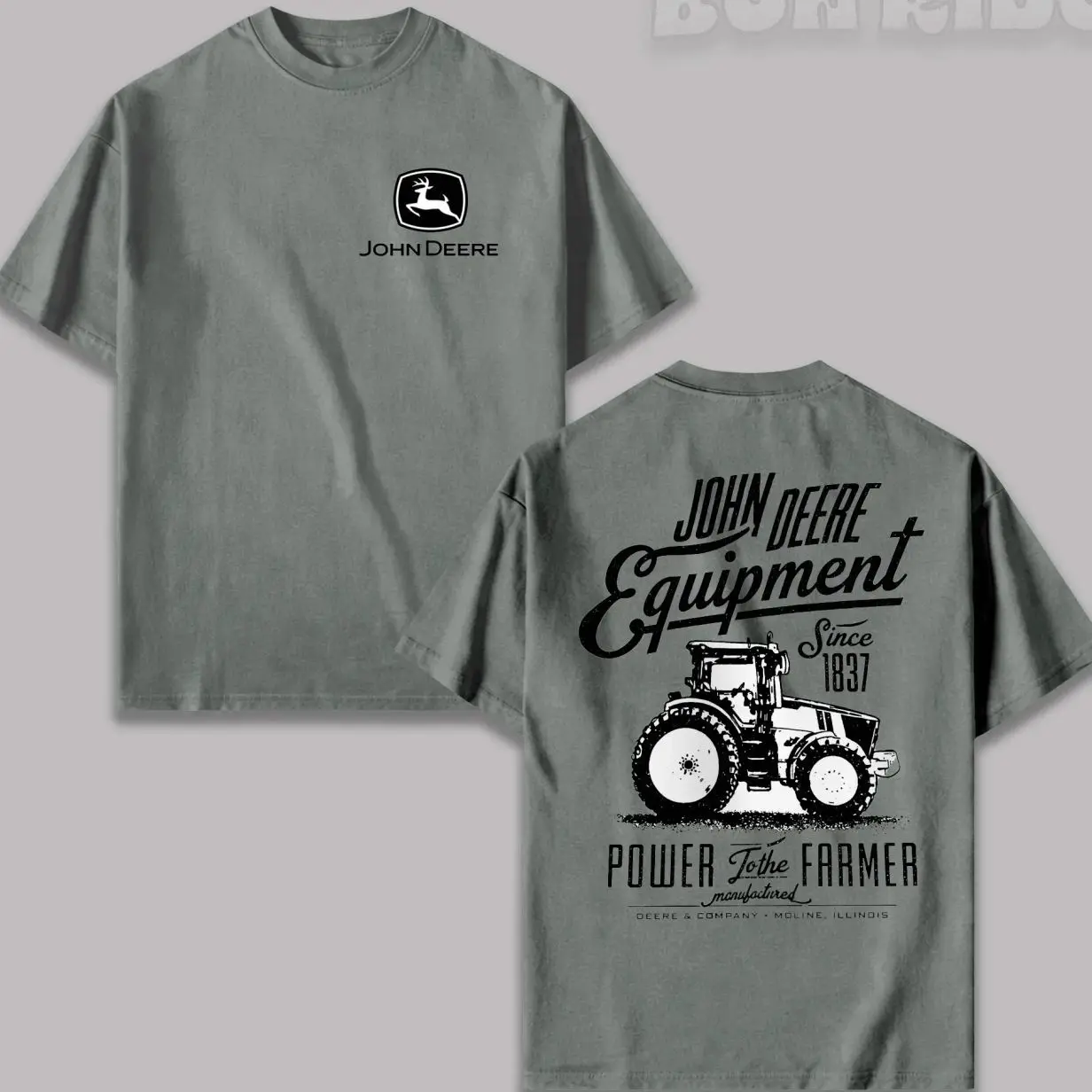 Unisex Short-Sleeve Soft Fabric Vintage John Deere T-Shirt - Agricultural Machinery Prints, Diesel Farming Apparel, Heavy Equipment Inspired Design, Farmer Gift for Dad, Classic Harvest Field Sketch Tee VSP