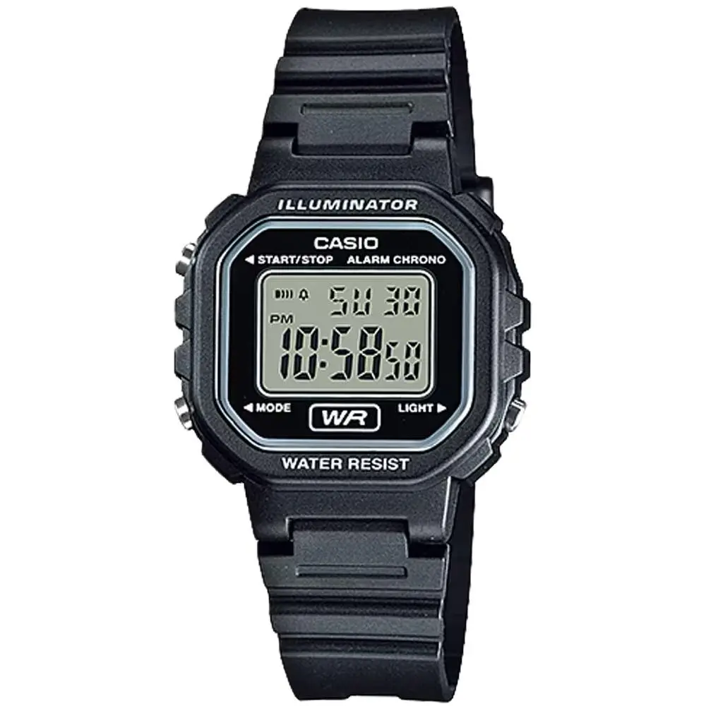 Casio Women's Illuminator Digital Watch with Black Resin Band - LA-20WH-1A