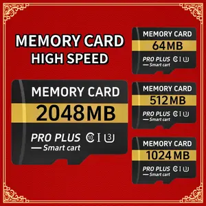 NEW PRO PLUS Smart Cart Memory Card 2048MB/1024MB/512MB/64MB High Speed Flash Memory MicroSD Memory Card SD Card Memory TF/SD Card For Tablet/Camera/Mobile Phone/Laptop/PC/Car Audio/Game Console/Audio SDXC Memory Card -Store Your Files Securely!