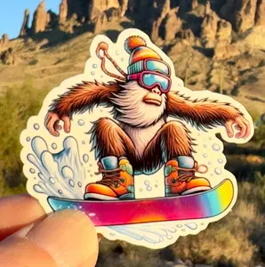 Bigfoot Snowboarding Vinyl Sticker: Winter Sports Decal