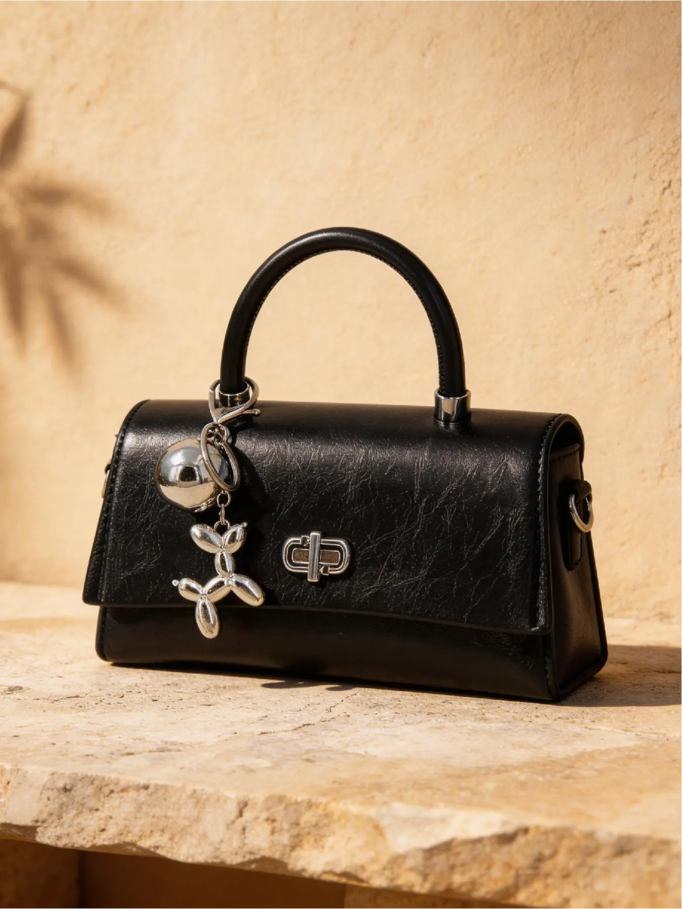 Elegant Handbag with Hanging Decoration, Versatile Shoulder Crossbody Bag, Perfect Commuter Purse, Stylish and Practical, Handheld Bag