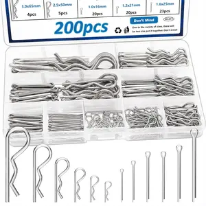 200 Pcs Cotter Pins Assortment Kit 304 Stainless Steel Hitch Pin Clip Tractor Used for Hitch Pin Lock System Farm Tools and Tractor implements/Tractor Accessories/Parts