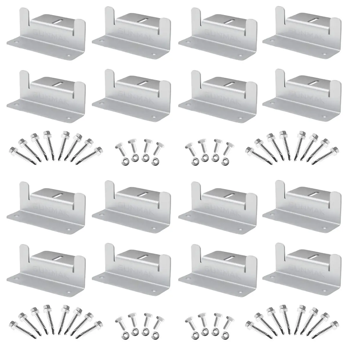 SUNMAK 16 Units per Set Solar Panel Mounting Z Brackets, Solar Panel Mounting Brackets Lightweight Aluminum Corrosion-Free for RVs, Trailers, Boats, Yachts, Wall and Other Off Gird Roof