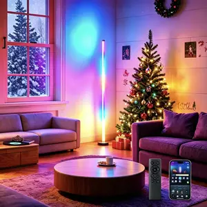 RGB Corner Floor Lamp Music Sync Changing LED Corner Lamp with Remote & APP Control Smart Modern Floor Lamp