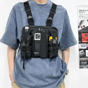 Hip-hop Streetwear Men Chest Bag 2025 New Trend Unisex Tactical Vest Backpack Multi-function Vest Pocket Sport Travel Chest Pack
