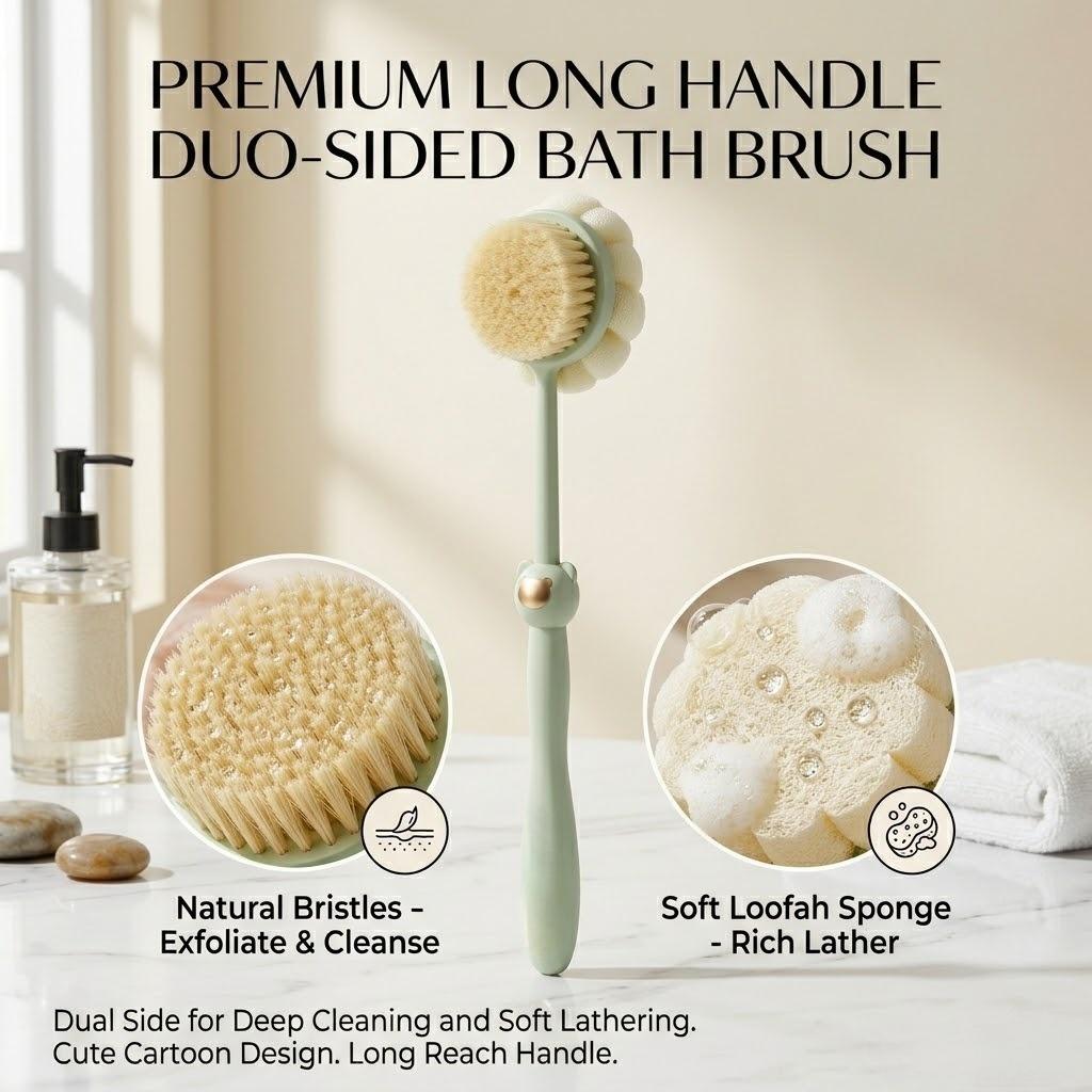 Back Scrubber for Shower,Bath Brush with Long Handle,Bath Brush Body Exfoliator for Wet or Dry Brushing,Men and Women (Blue)