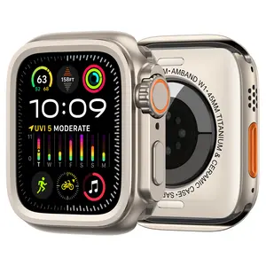 amBand  [Turning into Ultra 2/1 Upgrade] 3 in 1 Metal Case Compatible with Apple Watch Series 7/8/9 6/5/4 SE/SE2 44mm 45mm W1 Rugged Bumper Protector