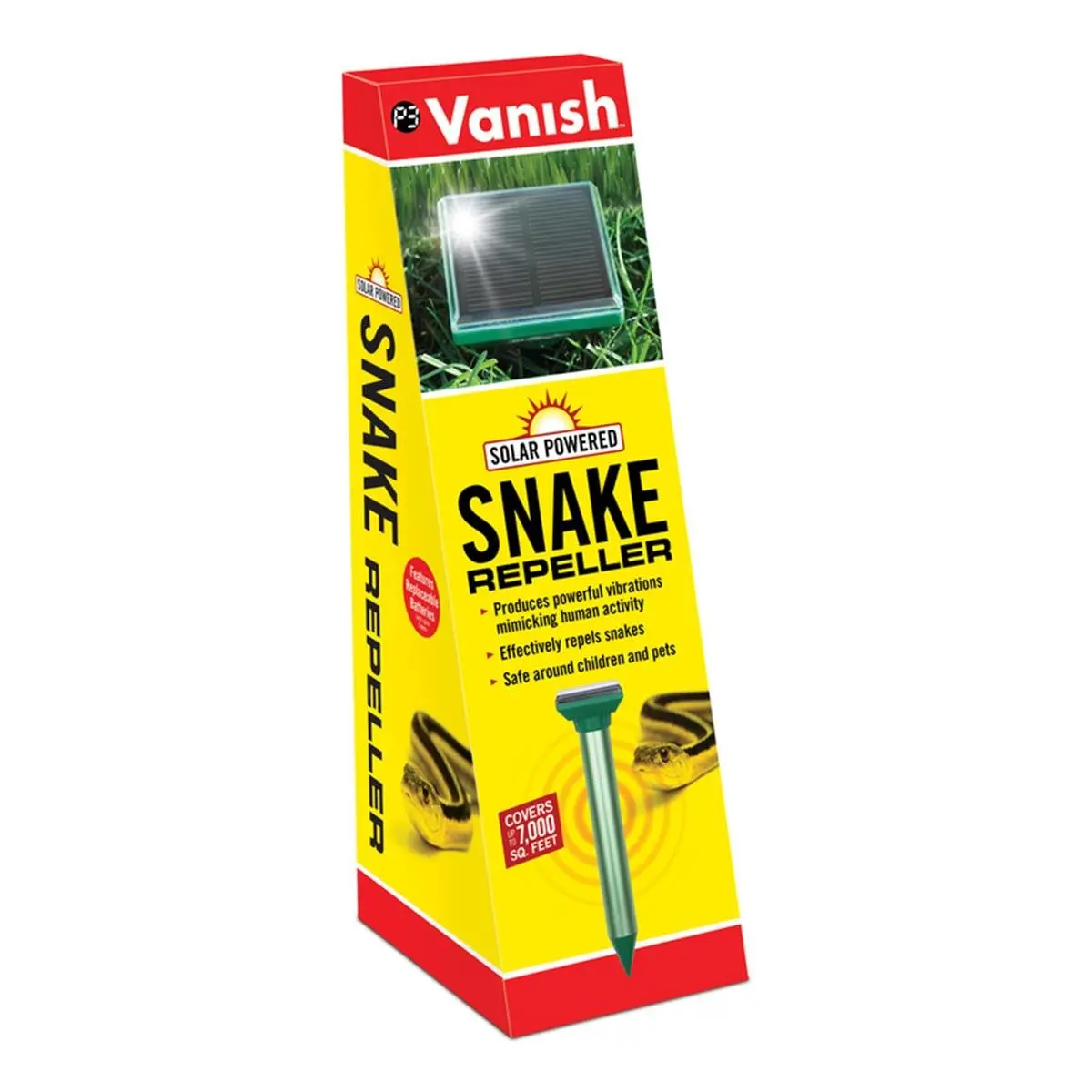 Solar-Powered Electronic Stake Repeller, Superior Quality Product with Solar Charging, Effectively Repels Snakes for Indoor or Outdoor Use