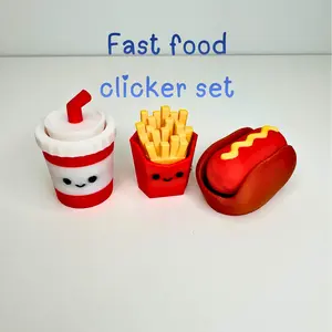 Fast food clicker set | 3d printed clickers | satisfying click