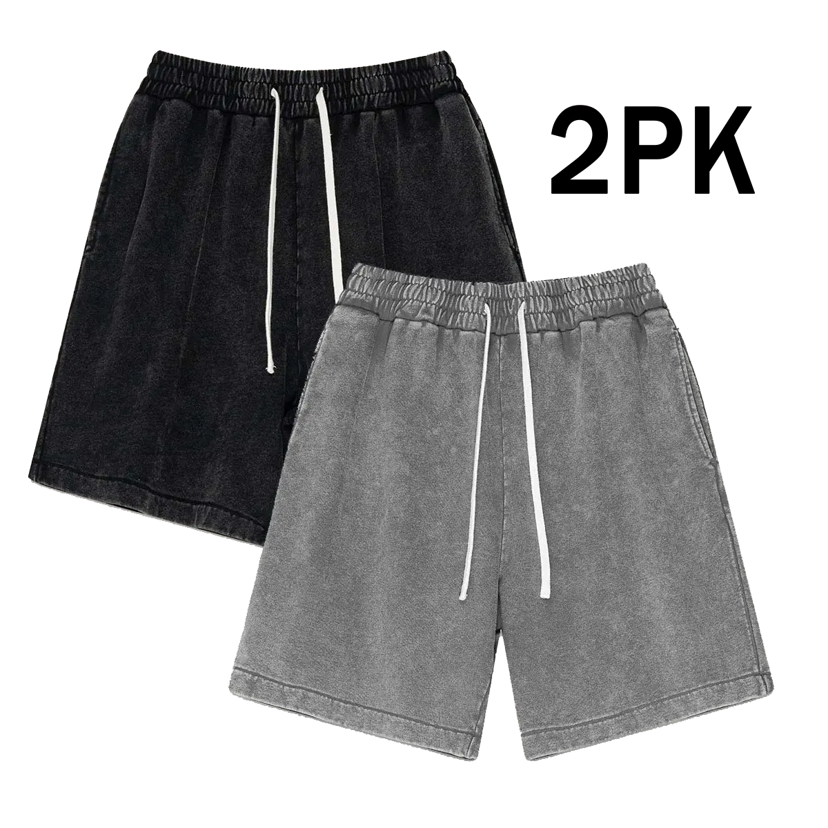 black shorts + gray shorts