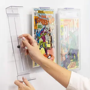Comic Mount 5 Pack, Comic Book Shelf Stand or Wall Mount Display, Invisible and Adjustable