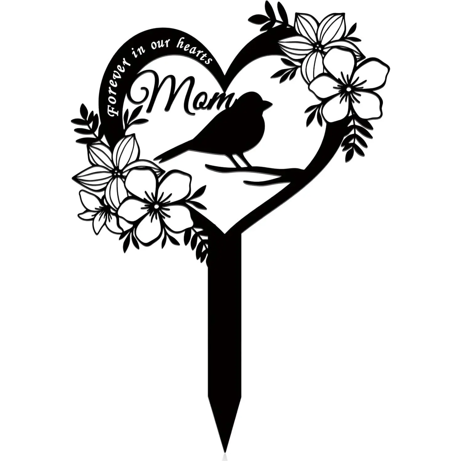 Cardinal Memorial Stakes Mom Grave Decorations for Cemetery Mom Grave Plaque Stake Marker Metal Memorial Plaques  Grave Stake Sympathy Garden Cemetery Decoration
