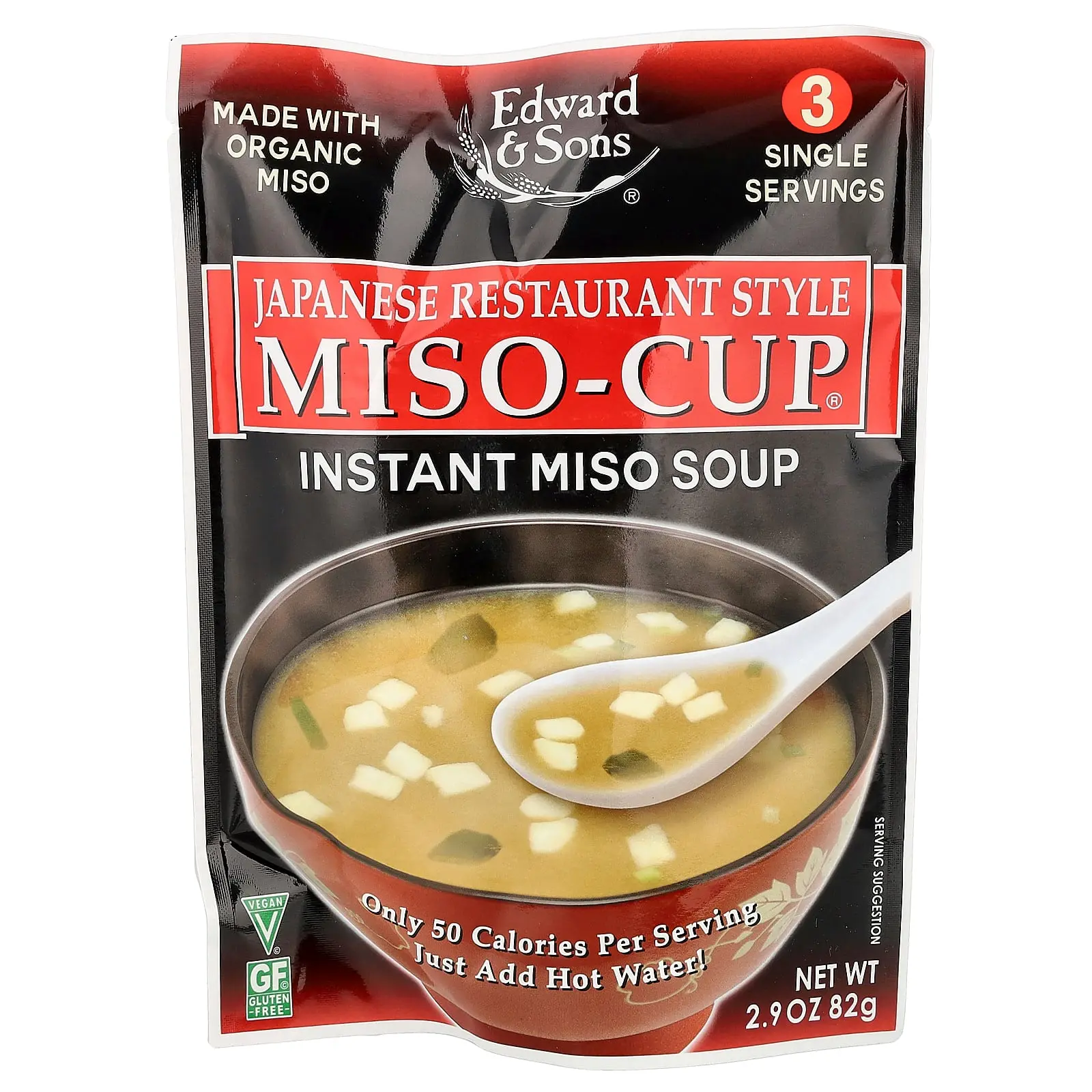 Edward & Sons Miso-Cup®, Japanese Restaurant Style, 3 Single Servings, 2.9 oz (82 g)