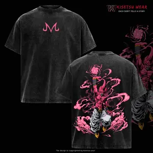 Vintage DBZ "Evil Buu" Vintage Unisex Oversized Anime Manga Acid Washed Cotton T-shirt, graphic tee,anime merch fan, outfits men