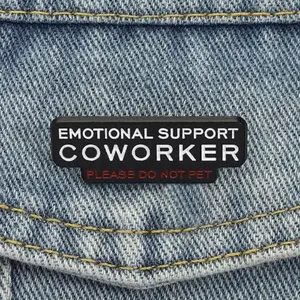 Emotional Support Coworker Enamel Pin, Do Not Pet Funny Office Humor Metal Brooch, Lapel Backpack Badge Fashion Jewelry Accessory for Friends & Colleagues