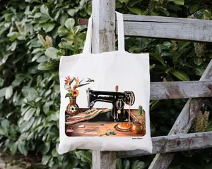 La Maquina de la Abuela Tote Bag, Knitting Tote Bag, Sewing Lover, Mexican bag, Mexican gifts, shopping bag, Sewing Machine, grandma gift