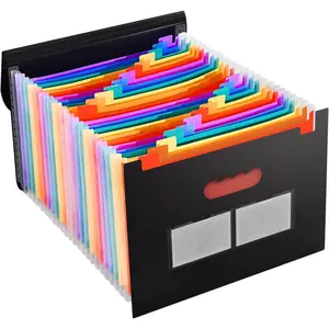 Accordion File Organizer, Expanding File Folders, 25 Pockets Bill Receipt Organizer with Colorful Tabs, Desktop Folders Letter A4 Paper Document Storage for  Office