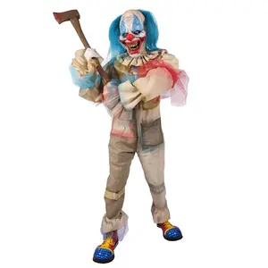 Adult Crazy Clown Costume with Chuck the Clown Mask