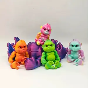 3D Printed Angry Gorilla Jointed Action Figure, Realistic Animal Model Decoration, Animal Design, Random Eye Color, Collectible Handmade Toy, Articulating Animal Figurines