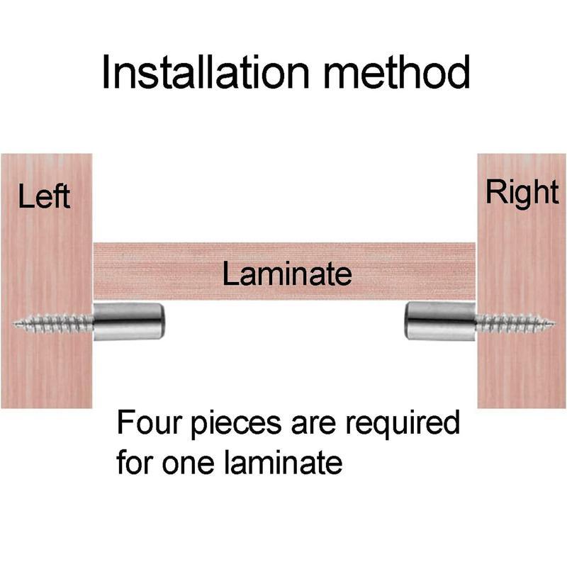 40 Pcs Metal Laminate Bracket Set with Anti-Slip Sleeves & Self-Tapping Screws for Cabinet Partitions Laminate Boards & Glass Brackets Shelf Support Nail Bolts Kit - Decor