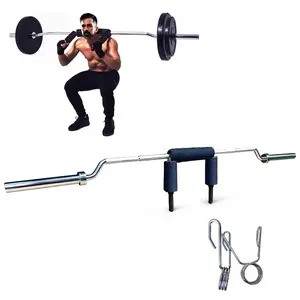 Heavy Duty Safety Squat Barbell 700LB – International Sports Games SSB Bar with Comfortable Shoulder & Neck Pad – Fits 2" Plates – Includes 2 Barbell Clips – Ideal for Powerlifting and Home Gym Strength Training