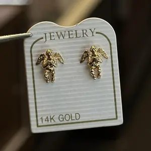 14k Solid Angel Push Back Earrings