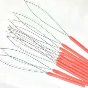 Ten Pack Microlink Loop Tools for Extensions - Pink or black Handles  with Wire Components for Your Needs