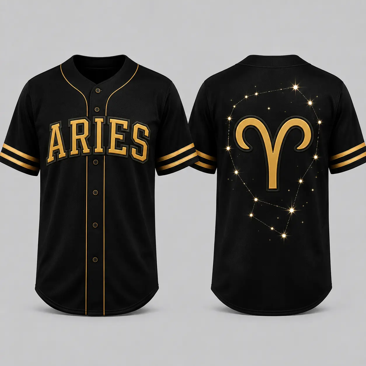 Men’s Zodiac Baseball Jersey with Bold Constellation Graphics for Star Powered Game Days Made in USA