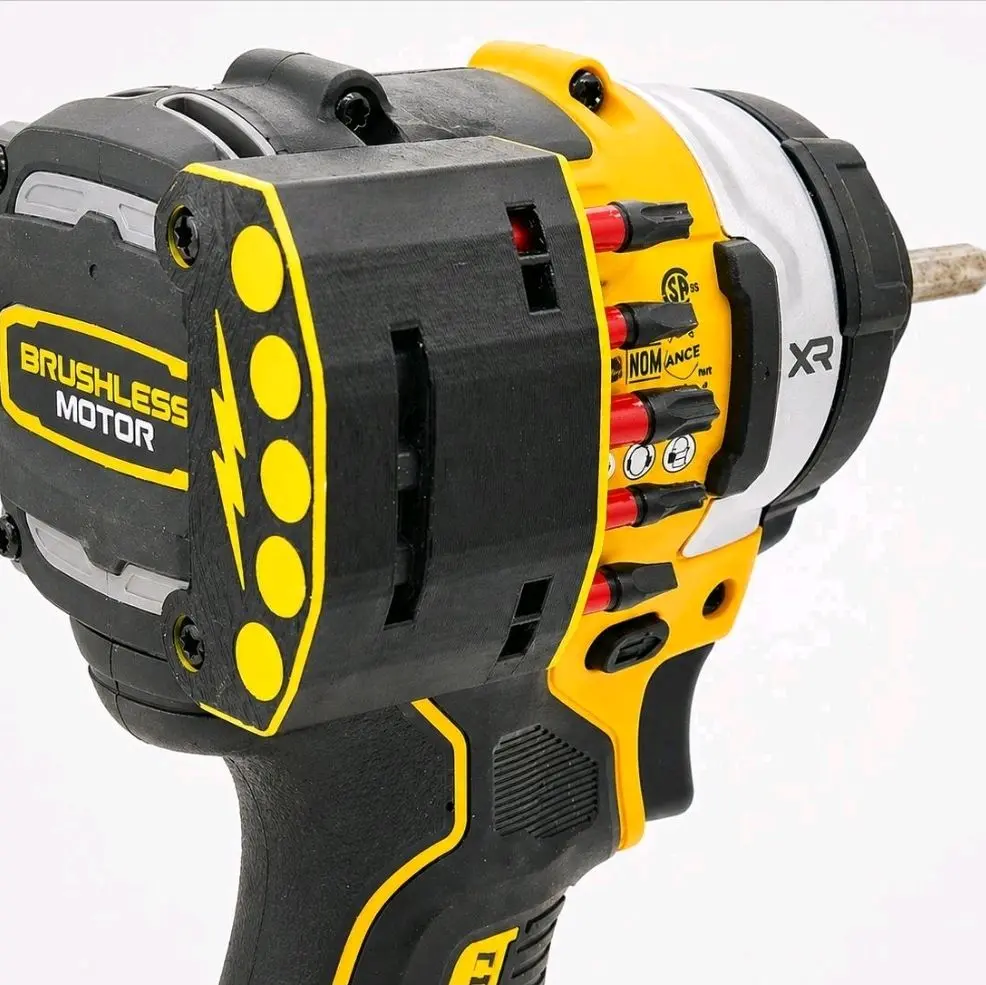 DrillPod Magnetic Bit Holder for DEWALT DCF860B | 5 Bit Side Mount Organizer | Impact Driver Accessory | Atomic 20V Tool Add-On