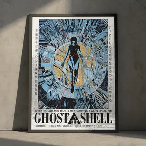 Ghost in the Shell Anime Manga 90s Movie Poster Art Print, Vintage Minimalist Japanese Wall Decor, Retro Artwork, Anime Poster, Wall Art (Unframed – Print Only)