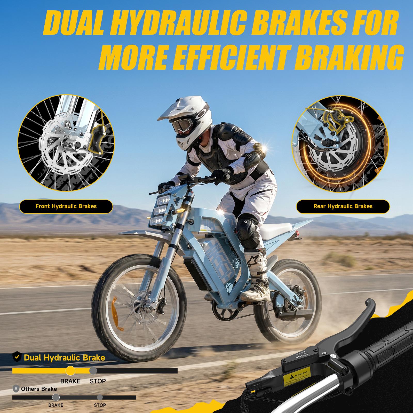 HiKeep MA-D All-Terrain Electric Mountain Bike for Adults, 5000W High Torque Power, 110 Miles Long Range, 19" Fat Tires Off-Road E-Bike with App & NFC Control