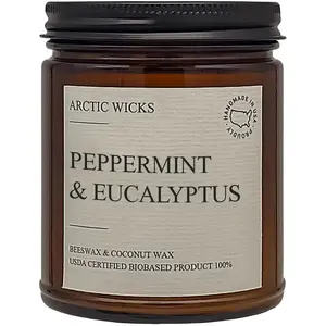 Peppermint & Eucalyptus - 9oz Coconut & Beeswax Non-Toxic Candles