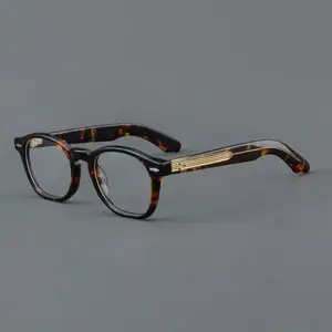 BETSION Retro Nerd Acetate Eyeglasses Frames Classic Reading glasses Trend Men Women